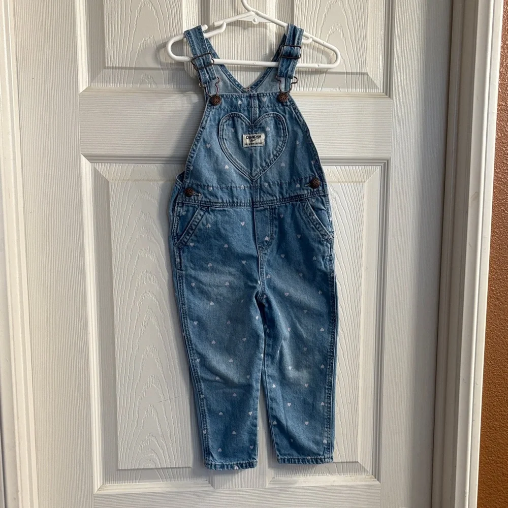 OshKosh B'gosh Blue Denim Overalls with Heart
